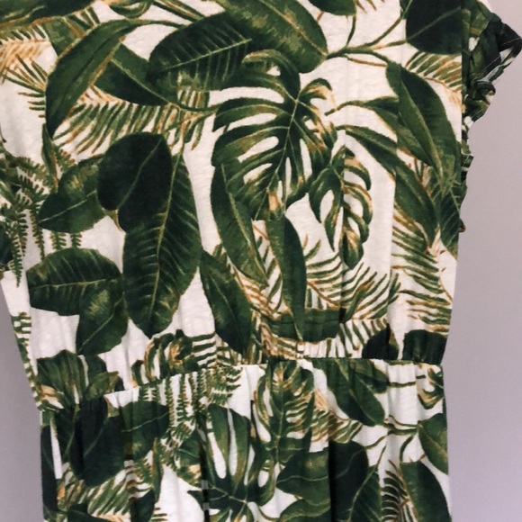H&M Palm Leaf Print Dress Size Small Linen Blend NWT - Picture 3 of 9